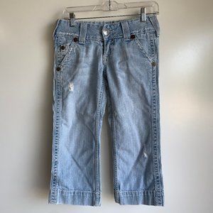 TRUE RELIGION Sammy Big‎ T Cropped Jeans size 27